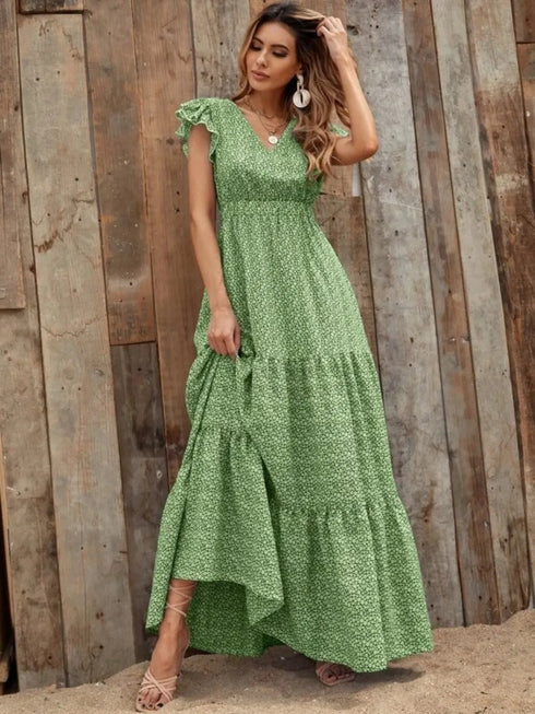 printed-v-neck-ruffled-cap-sleeve-maxi-dress OhSoStyled - Sophia's Style in Scarlet-15